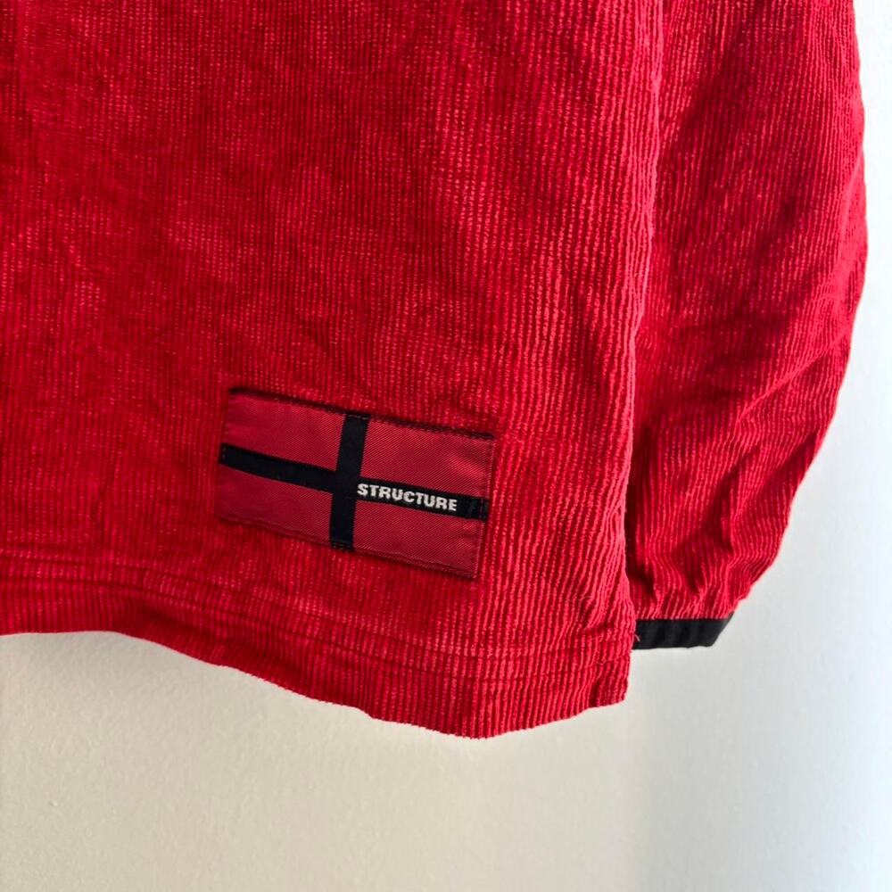 Vintage Structure Corduroy Ribbed Pullover Mens XL 1/4 Zip 100% Cotton - Picture 4 of 10